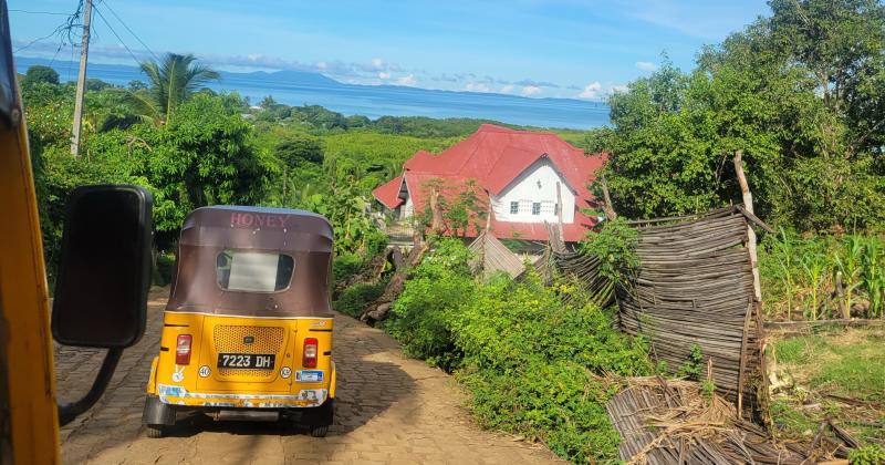 A tuk-tuk in Madagascar, where Tsai travelled to the Sunrise Centre for her placement.