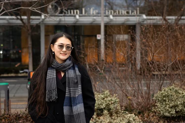 Caitlin Zhang interviewed alumni for a podcast before beginning work at Sun Life.